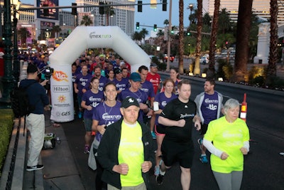 The annual #IMEXRun 5K race took place on Wednesday morning, drawing over 450 participants from 50 destinations for the 6 a.m. event.