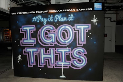 Artist David Persue created a branded neon mural that served as a step-and-repeat for the event.