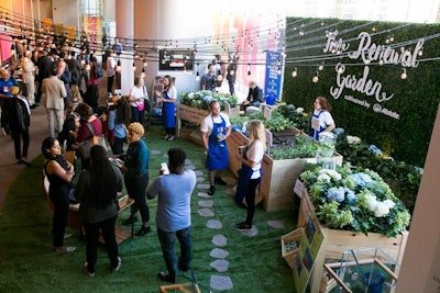 Allstate converted a large swath of Sidney Harman Hall into a 'renewal garden,' where guests could install plants. All of the plants were given to a local garden following the event.