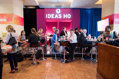 For the first time, the conference included a second primary location that was called “Ideas HQ.' The space provided lounges and workspace, as well as a simulcast of discussions, meals, and receptions.