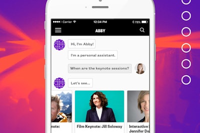 Guests could access the chatbot, dubbed “Abby,” inside the SXSW Go mobile app.