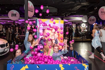 Photo ops for guests included a pink ball pit.