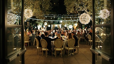 Café Pinot; Garden Wedding at Night.