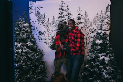 New York-based event design company Tinsel Experiential Design created a formal holiday dinner for Spotify at 180 Maiden Lane in New York in December. The space was transformed into a sophisticated ski chalet with playful elements like fire pits, indoor snowdrifts, and a furry stuffed bear for photos.