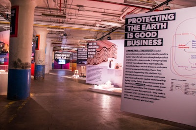 Freeman’s chief design officer, Bruce Mau, curated the main exhibit, “Prosperity for All.” The display includes black-and-white photographs showcasing issues related to the U.N.D.P.’s Sustainable Development Goals, along with design projects that provide solutions to those issues.
