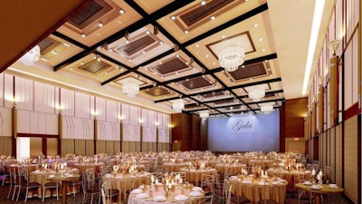 The Ziegfeld Ballroom draws inspiration from the 1930s luxury cruise liner the SS Normandie.
