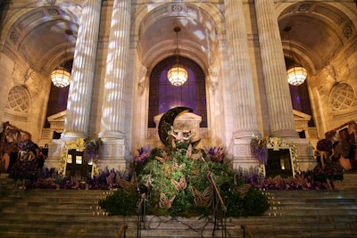 The 21st edition of the Knot Gala took place October 9 at the New York Public Library. Talent from Shien Artists included a woman wearing copper butterfly wings who greeted attendees as they entered the venue.