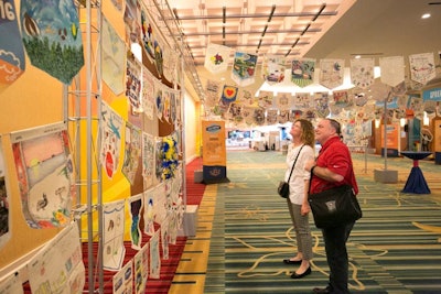 The colorful “HamptoNation” flags decorated the common areas throughout the conference.