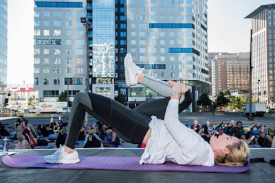 On the first morning, Olympic gold medalist Lindsey Vonn led a core workout for Forbes Under 30 Summit attendees.