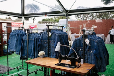 Sponsor Levi's set up a jacket customization station.