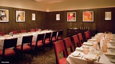 La Fonda del Sol at MetLife, adjacent to Grand Central Station; Semi private dining room set up.