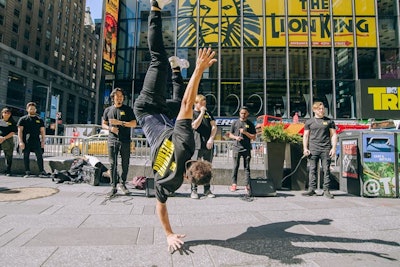 Street dancers and musicians performed throughout Times Square, while brand ambassadors acted as billboards, promoting the show and its social media handles.