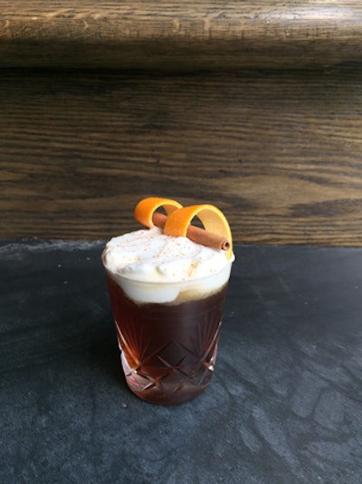 “This has a lot of the appeal of an Irish coffee, but with more delicate, nuanced flavors,” says Morgan Schick of the San Francisco Proper Hotel about the Mile End Toddy, which contains rye whiskey, Cointreau, and Earl Grey tea with marmalade. “The pithiness of the marmalade and the floral notes in the Earl Grey make a nice counterpoint to the rich vanilla and toffee of the whiskey. Perfect for looking out over the fog next to a fire.”