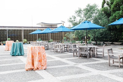 Patios accommodate dinner or receptions for over 200 guests.