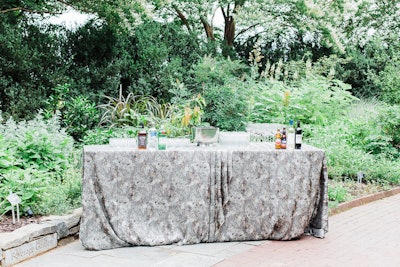 Reception set-up in the circular herb gardens.