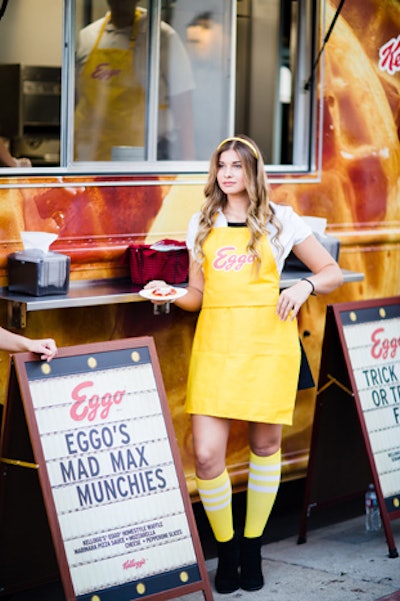 A food truck outside the screening served Eggo waffles—a reference to one character's affinity for the breakfast food.