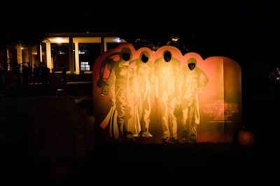 Photo cut-outs allowed guests to pose as the show’s main characters—Will, Mike, Dustin, and Lucas—dressed up as Ghostbusters.