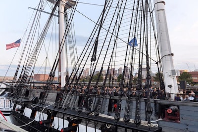 Prior to dinner, 300 V.I.P. guests enjoyed a red-carpet cocktail reception aboard the historic U.S.S. Constitution before joining the rest of the attendees for dinner. Their vantage point allowed them an unobstructed view of what will be Home Base's future headquarters mere yards away.