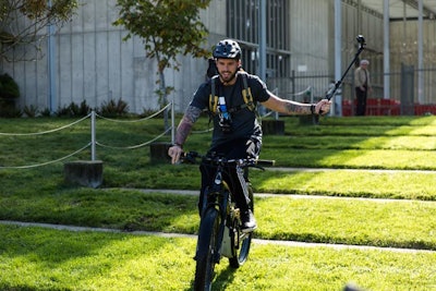 Some of the participants tested the camera while riding on electric bikes.