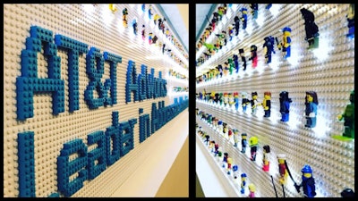 AT&T Adworks LED Lit LEGO Wall.