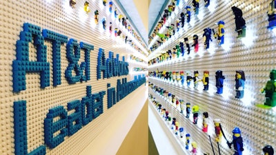 AT&T Adworks LED Lit LEGO Wall.