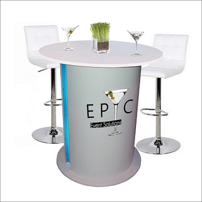 Brandable LED cocktail table.