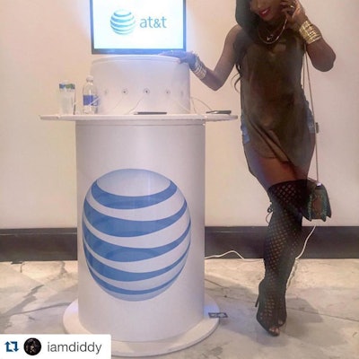 Charging station sponsored by ATT.