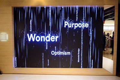 At meeting space Convene at 237 Park Avenue, this year's festival hub, sponsor 3M activated a digital Wonder Wall that curated words from content attendees posted on social media about the festival. The wall was designed by GMR Marketing.