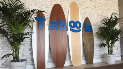 Taboola Surfboard Event Signage