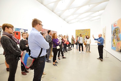 Also on Saturday, New York magazine senior art critic Jerry Saltz took attendees on a tour of the Broad museum.
