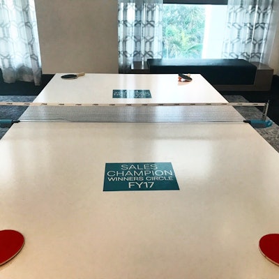 Branded LED Table Tennis at the Eden Roc.