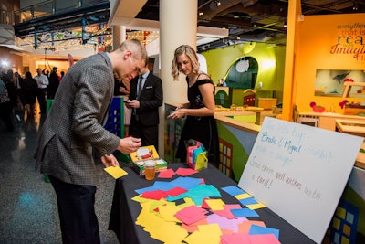 Guests wrote notes to two of the children who were not able to attend the event.