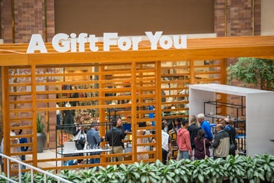 The conference gift store was designed to look like a high-end retail space.