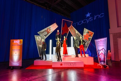 Sponsor activations include a Macy’s display in the reception area.