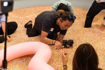 The Museum of Ice Cream, a pop-up exhibition currently in San Francisco, provided a colorful location for participants to test GoPro's new cameras.