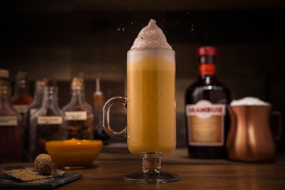 Pumpkin pie will never go out of style, but why not serve it as a cocktail? The Prince PumKing features Drambuie, pumpkin puree, ground cinnamon, ground nutmeg, and steamed whole milk. Top with additional milk foam and freshly ground nutmeg.