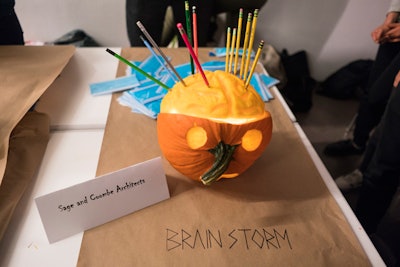 Sage and Coombe carved out a pumpkin brain and earned honorary mention for best interpretation of a classic Halloween pumpkin.