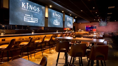 The Draft Room at Kings has 40 beers on tap and three 14-foot screens.