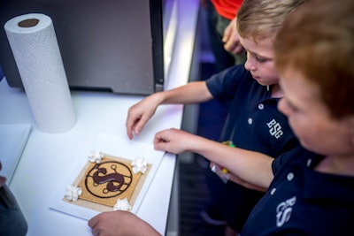 In the Food Printer Kitchen, participants use a 3-D food printer to make s’mores, pancakes, and more.