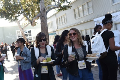 Attendees could add the buttons to their name tags, which were adorned with the hashtag #Goals.