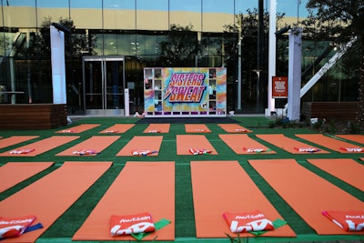 In early December in Los Angeles, AwesomenessTV and Gatorade welcomed local high school women to a motivational workout class led by celebrity trainer Gunnar Peterson, actress Lea Michele, World Cup champion Julie Foundy, and TV host Rachel DeMita. The women led a conversation about how playing sports shaped who they are today. A visually appealing workout area featured colorful lockers adorned with the phrase “Sisters in Sweat.”