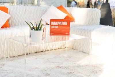 PBteen created comfortable seating vignettes for themed conversations and mentoring sessions. Areas were dubbed 'Innovator Lounge,' 'Activist Lounge,' 'Woke Lounge,' and more.