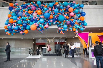 All About Balloons created a colorful installation to greet guests as they entered the exhibit floor.