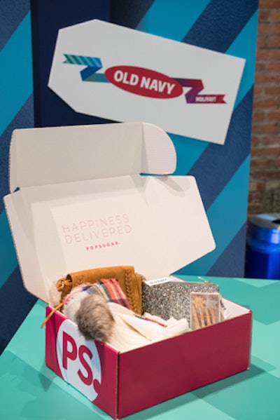 Guests could choose items for women, men, and kids. The boxes were a take on PopSugar’s Must-Have Box—a monthly subscription service—in a special edition with Old Navy.