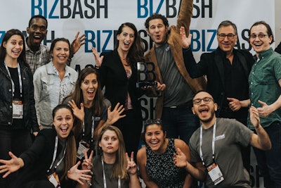 BizBash announced winners of the Event Style Awards at the event. Cristaux created the custom awards, shown here with two-time winner Boomset.