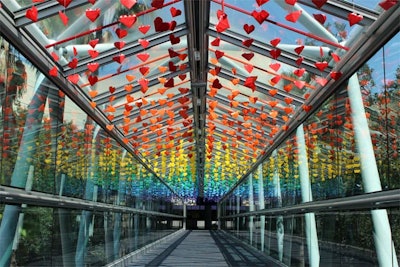 A community art project from the Orlando Science Center called the “Love Bridge” commemorated the one-year anniversary of the Pulse nightclub shooting. The installation of rainbow-hued origami hearts was among the 10 Best Ideas of the Week featured on June 16 and among the most popular stories with BizBash's LinkedIn community.