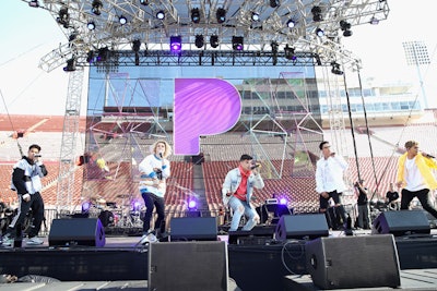 Pandora hosted its fifth annual Sounds Like You: Summer concert in Los Angeles in July. The main stage, located on the Los Angeles Memorial Coliseum’s south sideline, was built by hand to comply with the venue’s regulations. Built into the stage were more than 110 moving intelligent lights, and the backdrop featured a 12- by 10-foot version of Pandora's “P” logo that was lined with blue neon. Six custom-built geometric set pieces completed the look, with more than 70 square feet of mirror and 200 square feet of dichroic glass. The event was produced by Pandora’s in-house experiential team, with help from NVE Experience Agency.