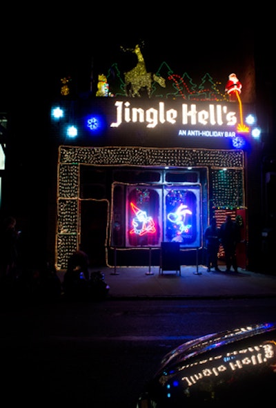 The pop-up activation converted the existing Skinny Bar & Lounge on Orchard Street into the warped holiday venue, complete with naughty lighted decor.