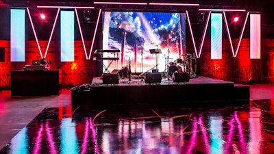 Custom Stage Design with LED Technology at Evergreen Brickworks