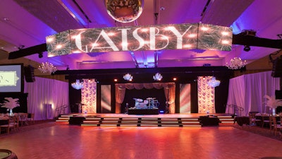 Gatsby Themed LED Stage with Custom Designed Features
